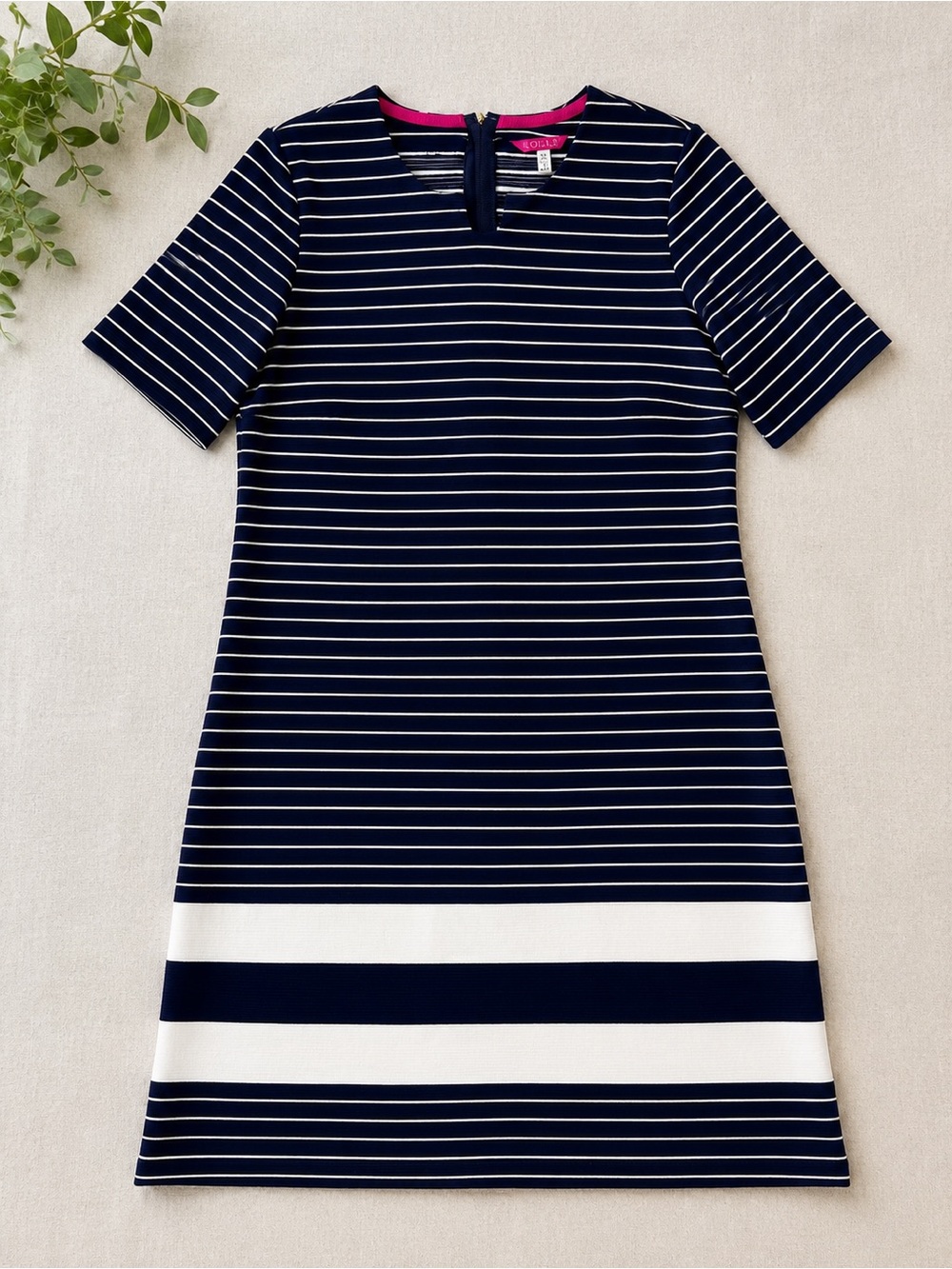 $119 New Joules U Marie Dress Size 6 Navy White Striped Shift Short Sleeve NWT - Picture 5 of 9